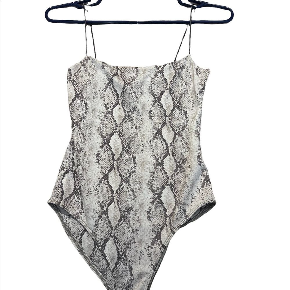 Forever 21 snakeskin print bodysuit size small